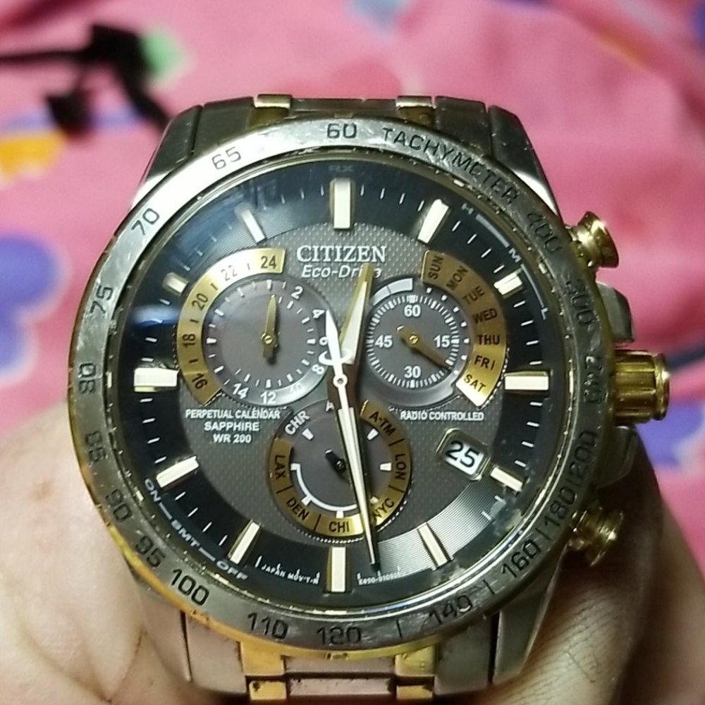 Citizens eco-drive chronograph watch